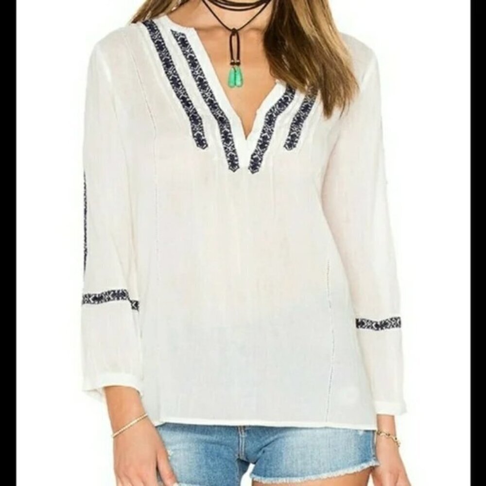 Paige Tess White Embroidered Tunic